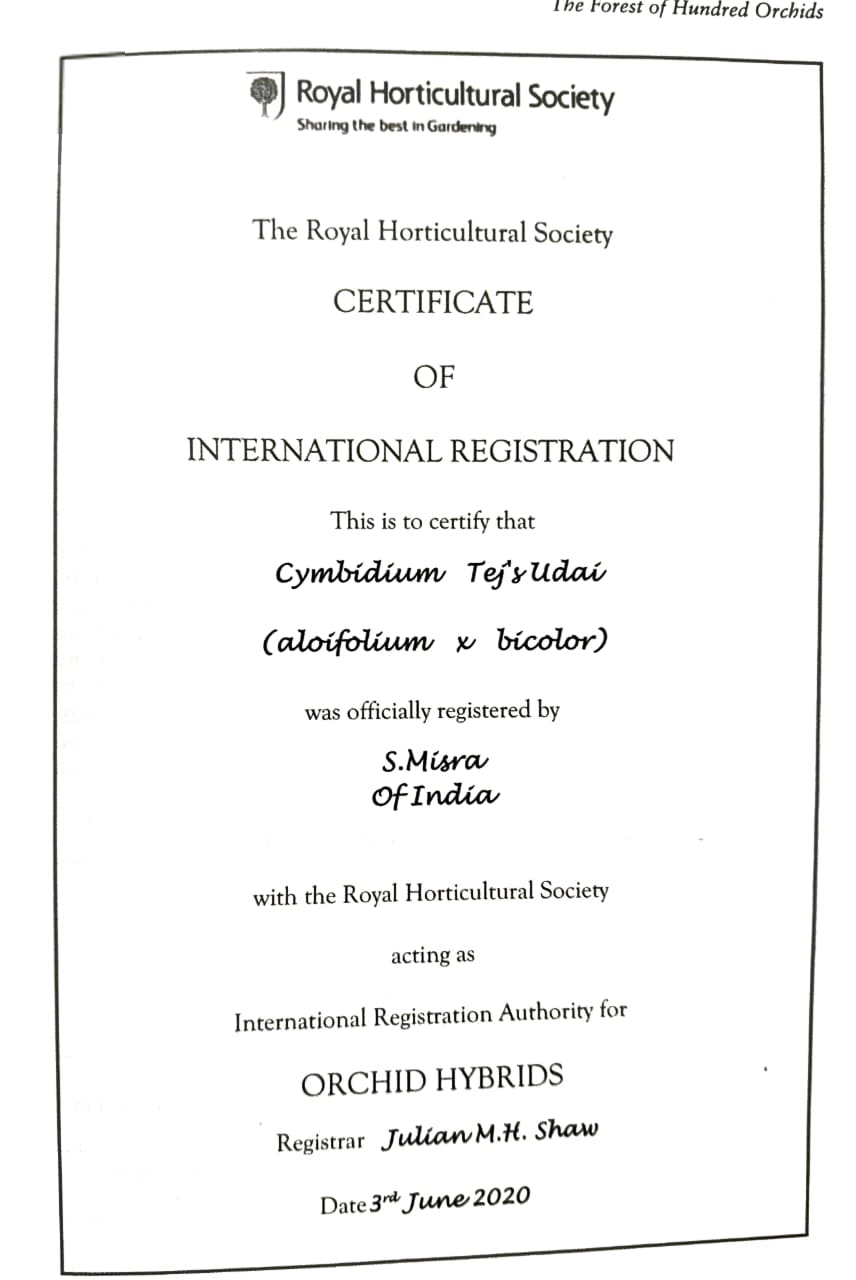 Royal Horticultural Society Certificate
